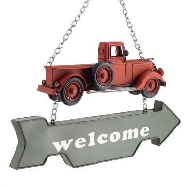 Iron Hanging “welcome” Sign (Pickup Truck)