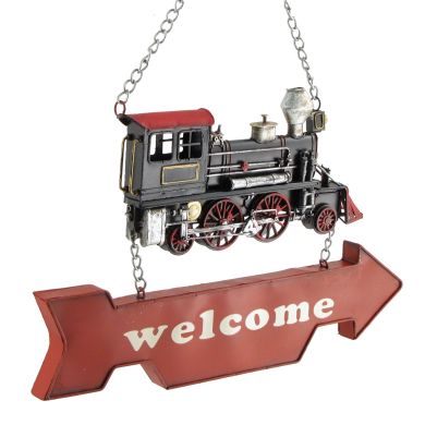 Iron Hanging “welcome” Sign (Train)