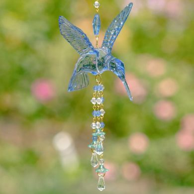 Set of 6 Short Acrylic Hummingbird Ornament in Assorted Colors