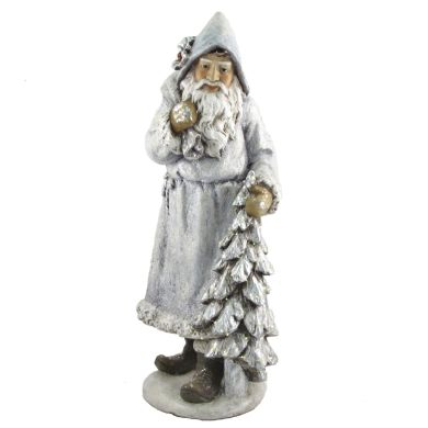 Olde World Santa Claus with Bag of Gifts & Christmas Tree
