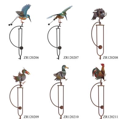 4.5ft. Tall Assorted Bird Metal Rocking Stakes - Set of Six