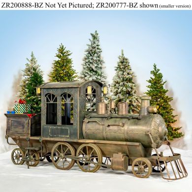 16 ft. Long Iron Christmas Train with Cart and Lanterns 