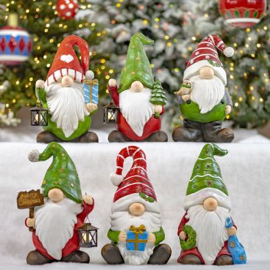 Christmas Garden Gnomes “The Goodfellows” Set of 6 Assorted