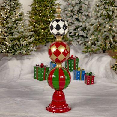 5.6 ft. Tall Iron Christmas Ornament Decorative Display Tower