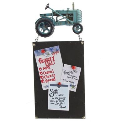 Iron Tractor Hanging Magnetic Note Boards (Light Blue)