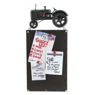 Iron Tractor Hanging Magnetic Note Boards (Green)