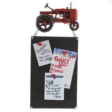 Iron Tractor Hanging Magnetic Note Boards (Red)