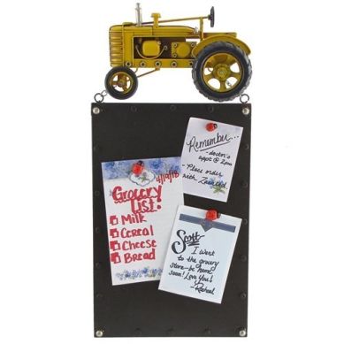 Iron Tractor Hanging Magnetic Note Boards (Yellow)