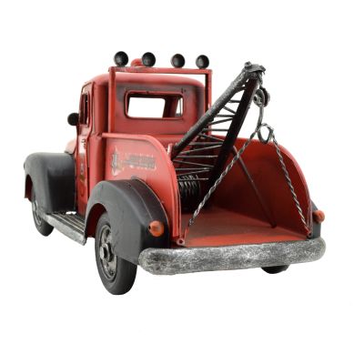 Small Vintage Style Tow Truck (Red with Gray Rims)