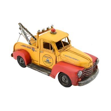 Small Vintage Style Tow Truck (Yellow with Red Rims)