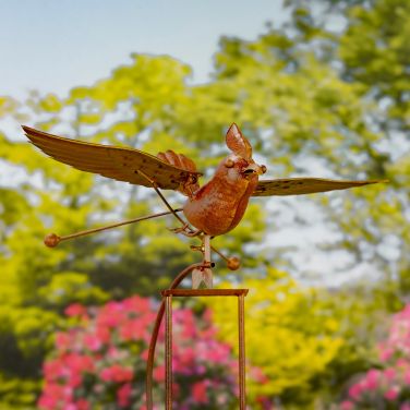 Flying Bird Iron Rusty Rocking Stakes - Cockatiel