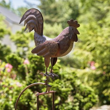 Garden Swing Stakes with Glass Ball - Rooster