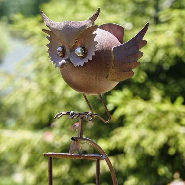 Garden Swing Stakes with Glass Ball- Owl