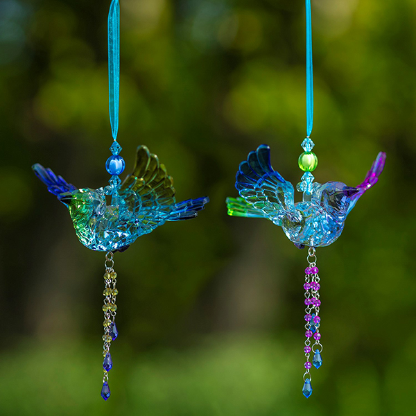 The new Short Acrylic Blue Jay Ornaments